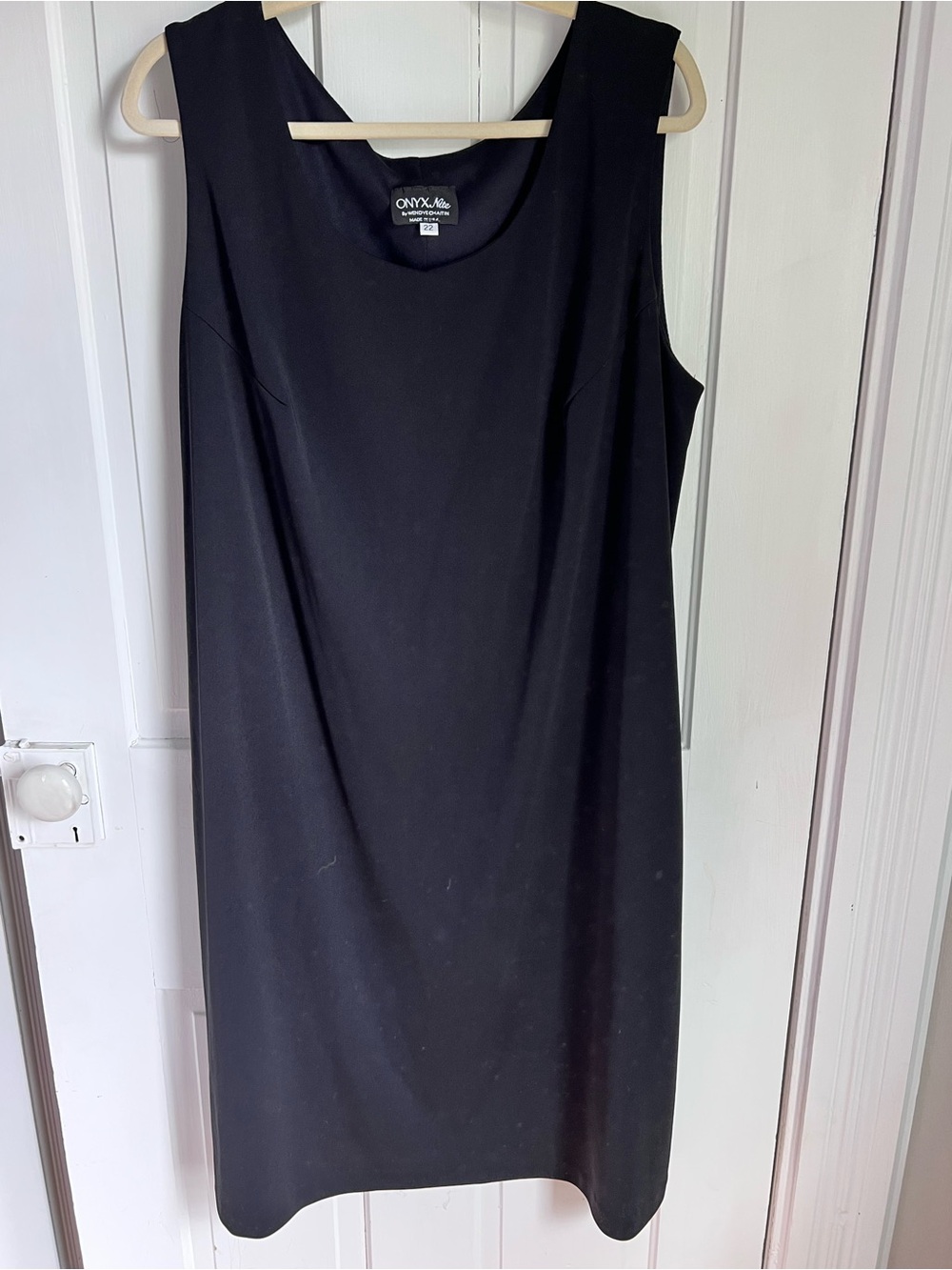 Onyx Nite Women’s Black Sleeveless Midi Shift Dress size 22w